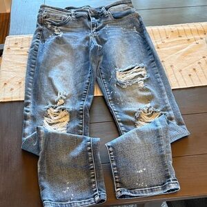 Judy Blue Distressed Blue Denim Jeans